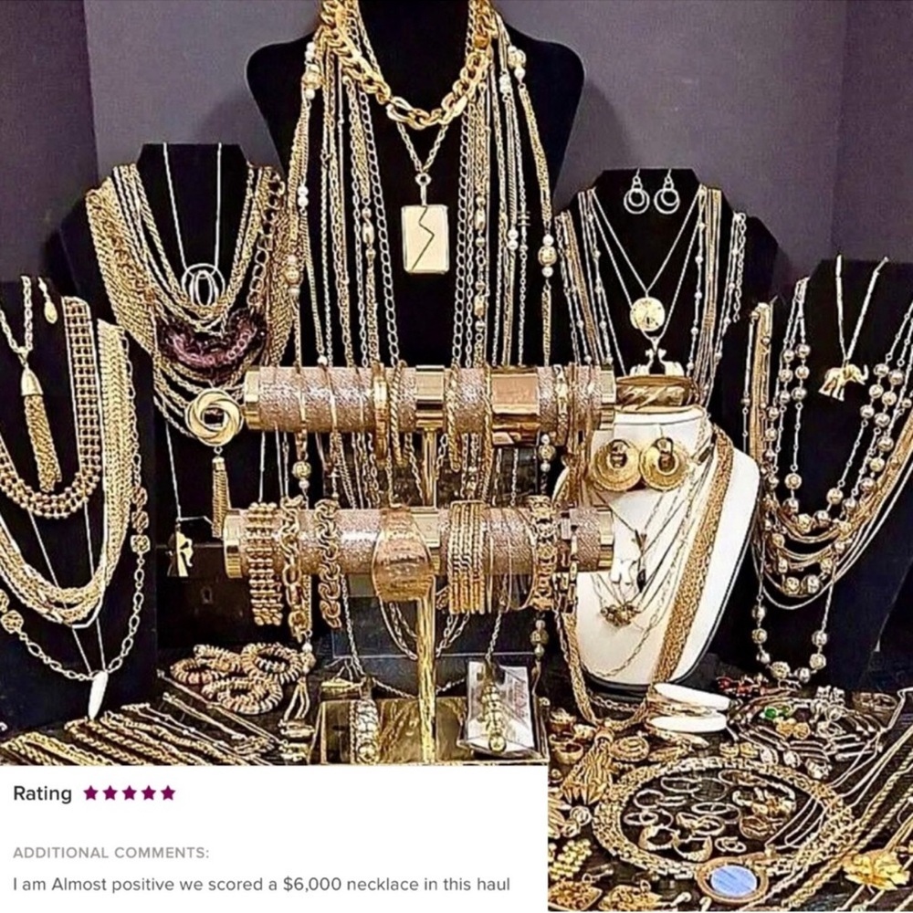 2 LB Unsearched Jewelry Mystery Lot Gold & Silver Tone Wearable Vintage Reseller